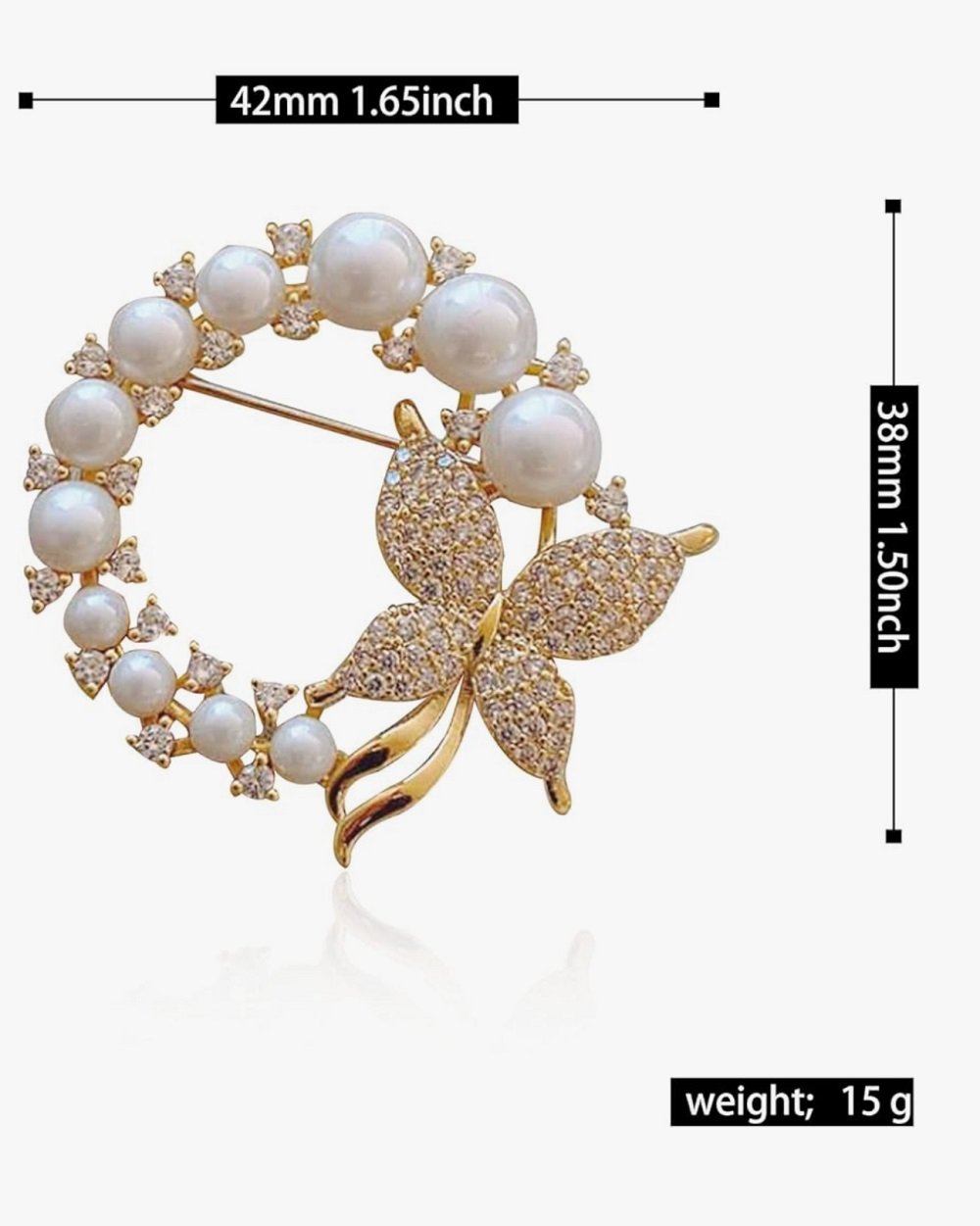 Pearl Halo Butterfly Luxury Brooch