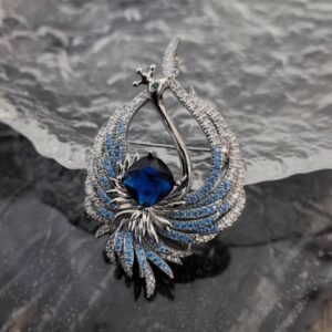 Blue Swan Crystal Brooch