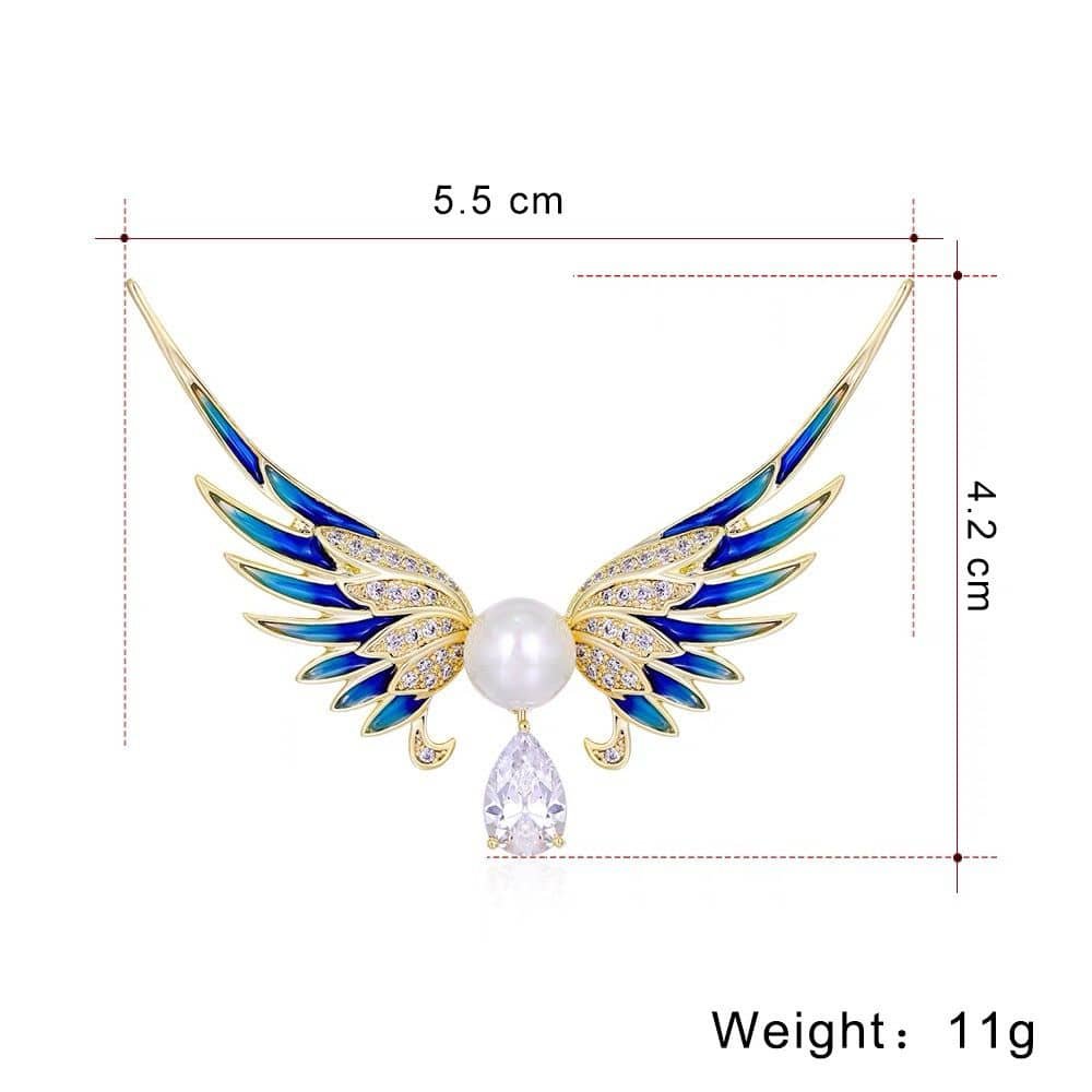 Angel Wing Pearl Brooch - Image 2