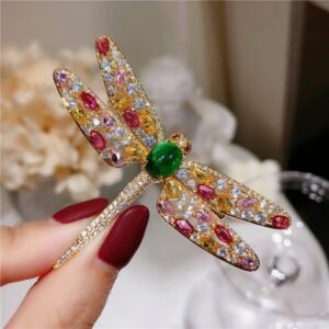 Crystal Dragonfly Brooch