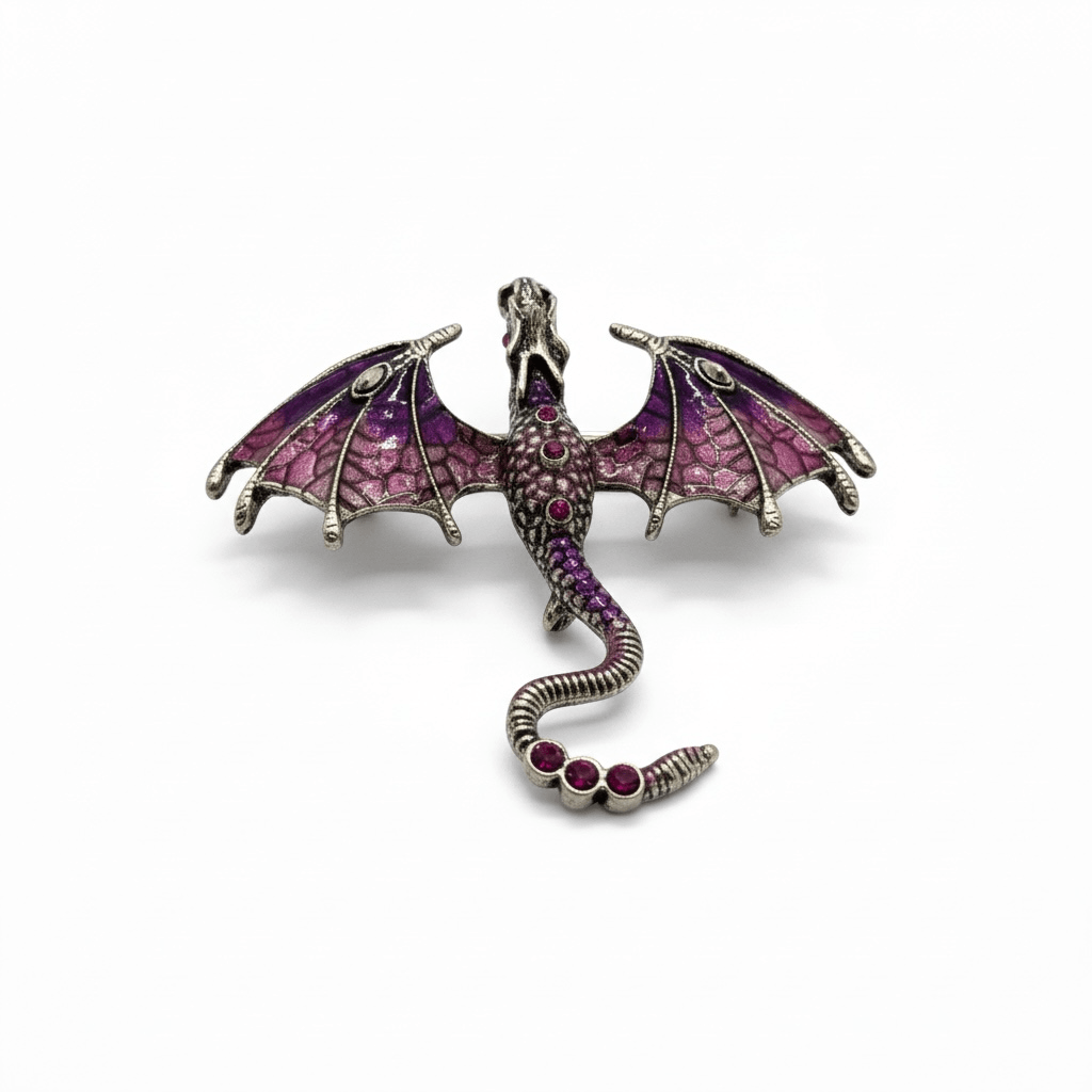 Enamel Fly Dragon Brooch - Image 3