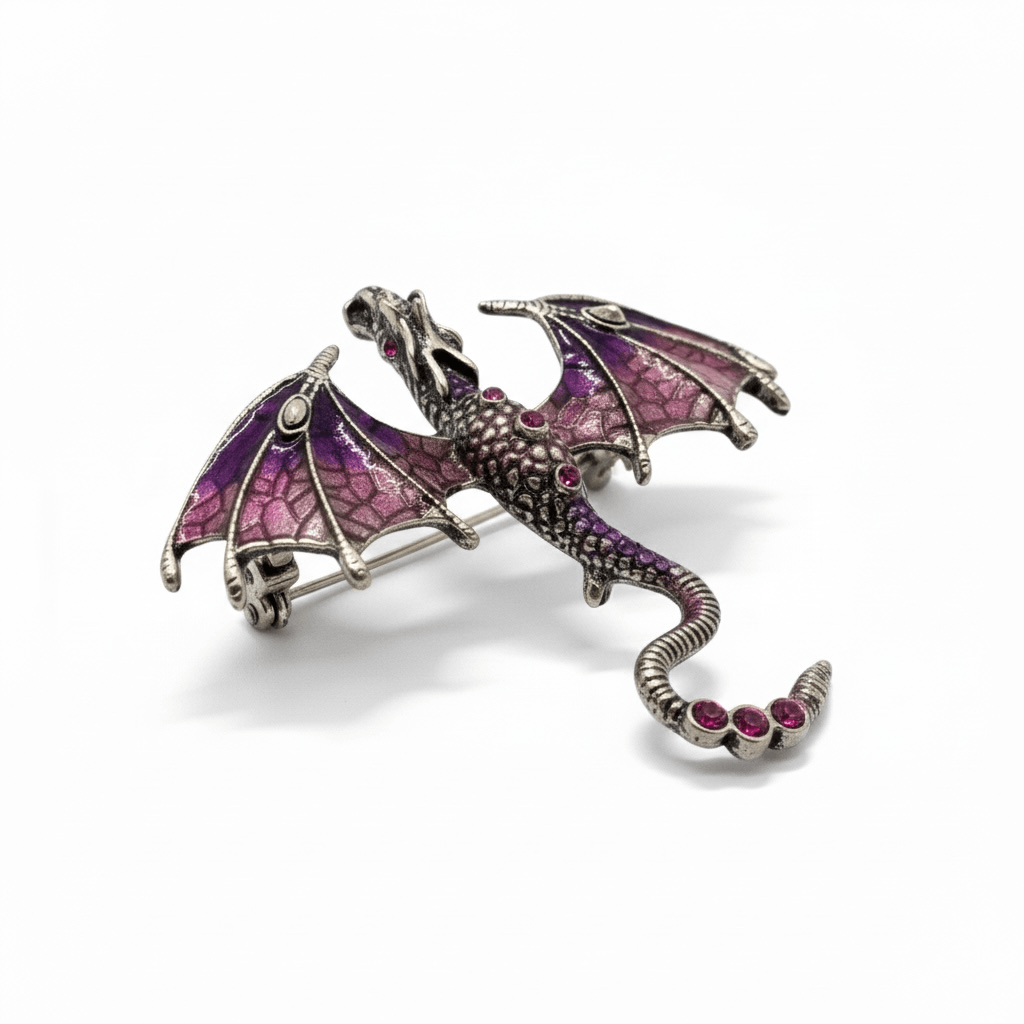 Enamel Fly Dragon Brooch - Image 4